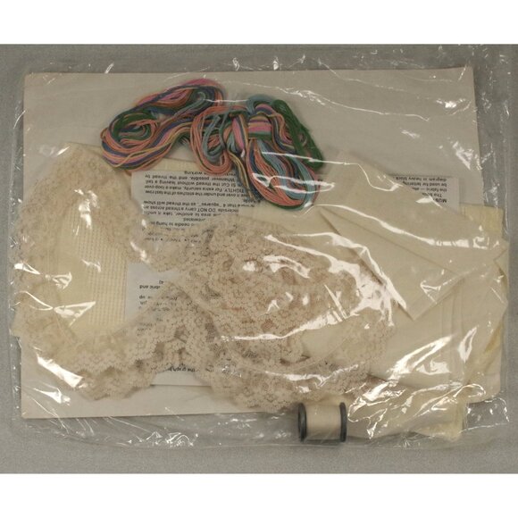 Embroidery Kit Cross Stitch Ruffled Pillow Cover The Creative Circle #0469 - Picture 3 of 3